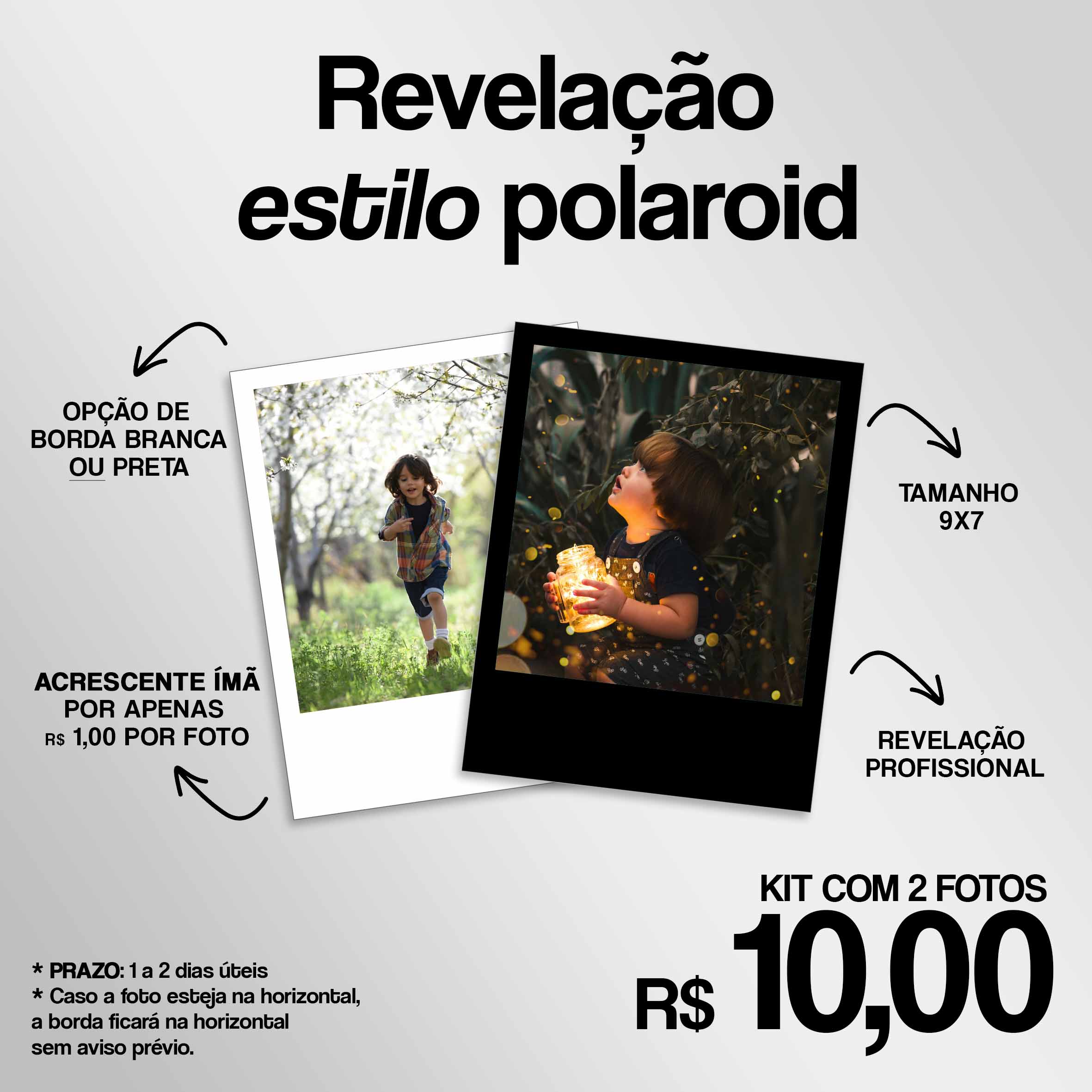 Revelação estilo polaroid