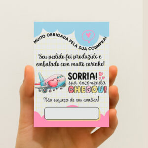 Cartão de agradecimento - Muito obrigada pela sua compra!