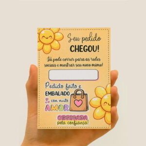Cartão de agradecimento - Seu pedido chegou!