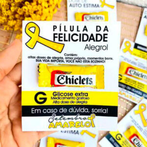 Card Pilula da Felicidade | Setembro Amarelo [Não acompanha chiclete]