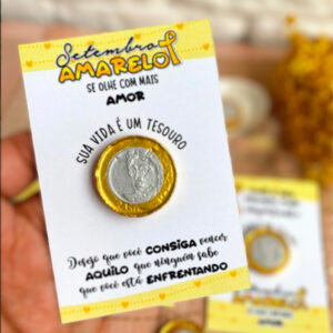 Card moeda | Setembro amarelo [Não acompanha moeda de chocolate]